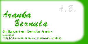 aranka bernula business card